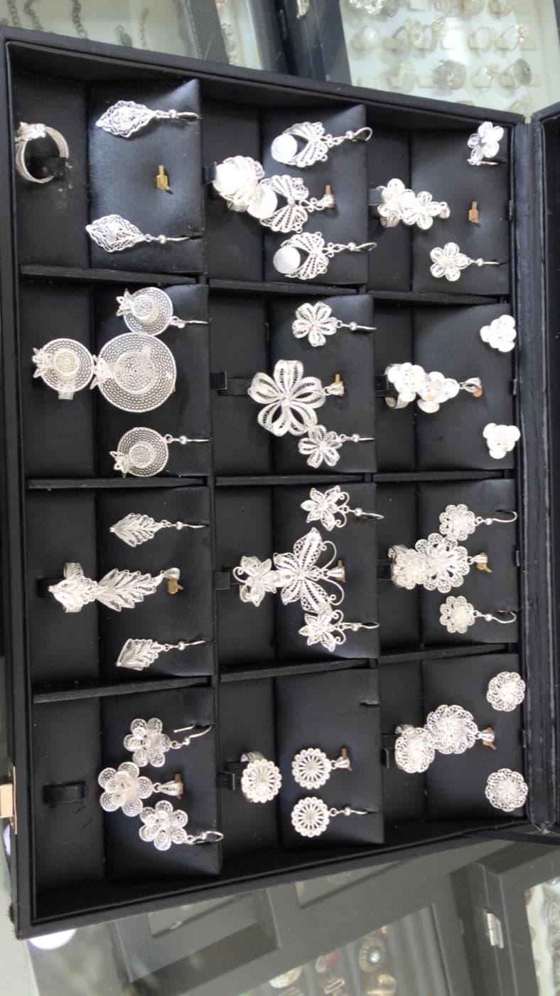 Silver filigree pendants