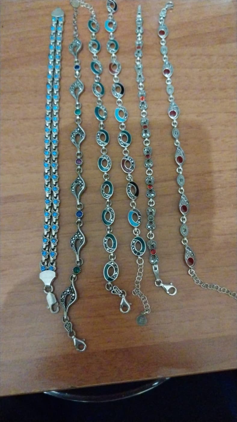 Silver stone bracelets