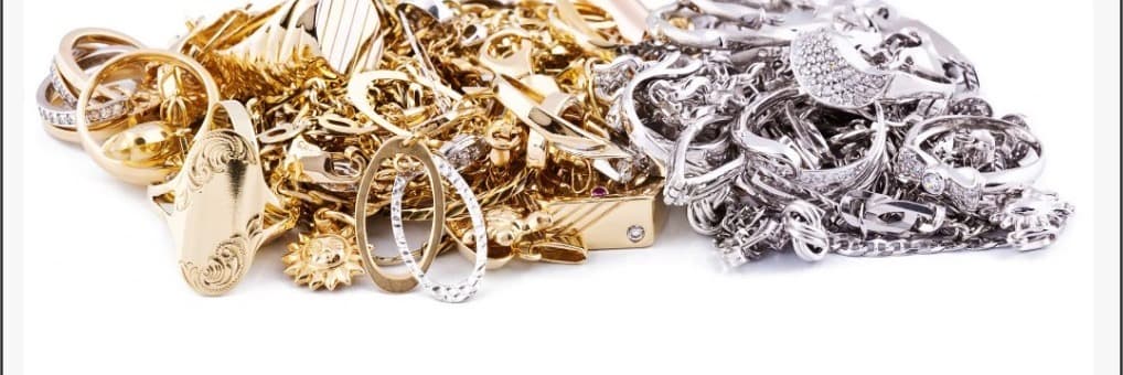 Piles of gold and silver jewellery